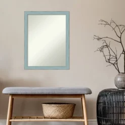 20" X 26" Non-Beveled Sky Blue Rustic Wood Wall Mirror - Amanti Art -Umbra Home Decor Shop GUEST 7ce9ebc2 0f48 4b0a 826c 24364abe36eb