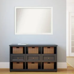 42" X 31" Non-Beveled Vanity White Narrow Wall Mirror - Amanti Art -Umbra Home Decor Shop GUEST 7cfbd472 85e9 47db a6cf 2e1956935da4