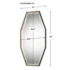 Uttermost Savion Gold Octagon Mirror – 46" Tall, Charcoal Frame With Metallic Gold Leaf Accent -Umbra Home Decor Shop GUEST 7d0c7cc1 2011 456b 8543 1eda9687ee87