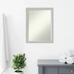 Amanti Art Low Luster Silver Petite Bevel Wood Bathroom Wall Mirror 26.5 X 20.5 In. -Umbra Home Decor Shop GUEST 7d4342df 9c09 4fca aada 587f9d1e70fa
