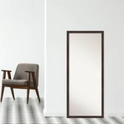 27" X 63" Non-Beveled Fresco Dark Walnut Wood Full Length Floor Leaner Mirror - Amanti Art -Umbra Home Decor Shop GUEST 7d475799 8ce3 4cc3 8112 076121ddf5c1