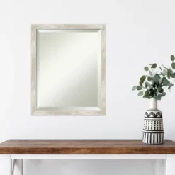 18" X 22" Crackled Metallic Narrow Framed Wall Mirror Silver - Amanti Art -Umbra Home Decor Shop GUEST 7d50e4ef bdc3 46a1 95cb 40d365073bc7