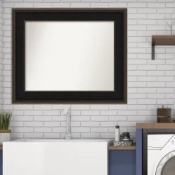 36" X 30" Non-Beveled Mezzanine Wood Bathroom Wall Mirror Espresso Brown - Amanti Art -Umbra Home Decor Shop GUEST 7d75d5e5 9a8a 479c b0ff 46c3ec4bee5b