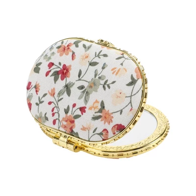 Unique Bargains Floral Oval Mini Mirror For Purses 1 Pc 6 Unique Bargains Floral Oval Mini Mirror For Purses 1 Pc - Image 6