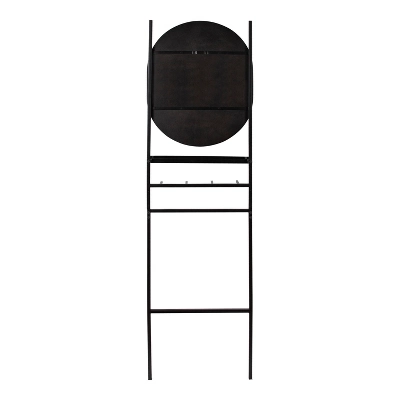 18" X 67" Noka Mirror Leaning Ladder Black - Kate & Laurel All Things Decor 3 18" X 67" Noka Mirror Leaning Ladder Black - Kate & Laurel All Things Decor - Image 3