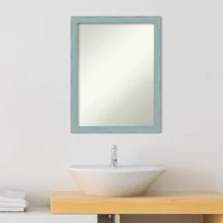 20" X 26" Non-Beveled Sky Blue Rustic Wood Bathroom Wall Mirror - Amanti Art 15 20" X 26" Non-Beveled Sky Blue Rustic Wood Bathroom Wall Mirror - Amanti Art -Umbra Home Decor Shop GUEST 7df3c1d9 ad97 43d1 b4a7 2b6f73108843