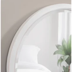 24" X 24" Hogan Round Framed Decorative Wall Mirror White - Kate & Laurel All Things Decor -Umbra Home Decor Shop GUEST 7e1522f8 8c7d 461f 8ae7 7ae52cf19e05