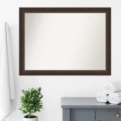 43" X 32" Non-Beveled Lara Wood Bathroom Wall Mirror Bronze - Amanti Art -Umbra Home Decor Shop GUEST 7e34f8c5 9d81 4d5b 9780 f1e3b9ac1d0d
