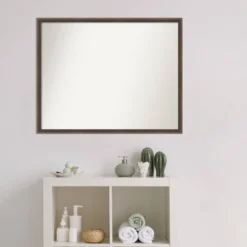 29" X 23" Non-Beveled Hardwood Wedge Wood Bathroom Wall Mirror Mocha Brown - Amanti Art -Umbra Home Decor Shop GUEST 7e4a10a0 a17f 4174 9a0d 1a06d4bc5d24