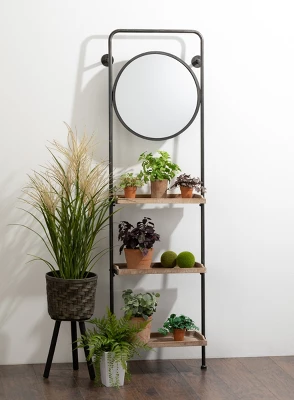 Sullivans Wall Mirror Shelf 74"H Black 1 Sullivans Wall Mirror Shelf 74"H Black