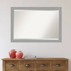 40" X 28" Brushed Nickel Framed Wall Mirror Silver - Amanti Art -Umbra Home Decor Shop GUEST 7ef2ae73 1385 494c b1c2 2aab9bab425a