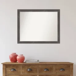 31" X 25" Non-Beveled Woodridge Rustic Gray Wood Wall Mirror - Amanti Art -Umbra Home Decor Shop GUEST 7feca8e7 da6d 4251 b822 28affa854eda