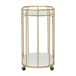 Pavillion 2 Tier Oval Bar Serving Cart Shelves With Glass Mirror Gold - Studio Designs -Umbra Home Decor Shop GUEST 7ffa77ba d12a 4c20 b805 662fe45bca11