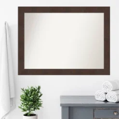 43" X 32" Non-Beveled Wildwood Brown Bathroom Wall Mirror - Amanti Art -Umbra Home Decor Shop GUEST 800d1fc0 a387 43fb 8967 93c9ad581311