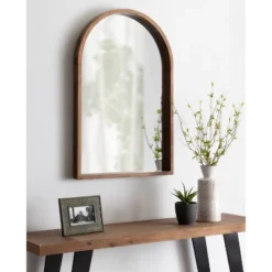 24" X 36" Hutton Arch Wall Mirror Rustic Brown - Kate & Laurel All Things Decor -Umbra Home Decor Shop GUEST 808a9fe5 1f3d 43c3 9502 0e9b2512914f
