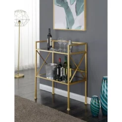 Gold Coast Bar Hall Table Mirror/Gold - Breighton Home