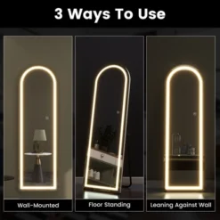 Abilene Full Length Mirror With LED Lights, 63"×20" LED Free Standing Mirror Wall Mirror With Dimming & 3 Color Modes,Arch -The Pop Home -Umbra Home Decor Shop GUEST 80b3ebc9 d1e0 4dab b543 14d1b09bac86