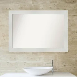 41" X 29" Non-Beveled Mosaic Bathroom Wall Mirror White - Amanti Art -Umbra Home Decor Shop GUEST 80e3d0db ca1d 42a8 98be bfe5c1a43b67