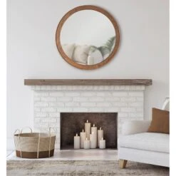 30" Hartman Round Wall Mirror Brown - Kate & Laurel All Things Decor -Umbra Home Decor Shop GUEST 812d1568 665b 494c 890b 54b8abb3e311