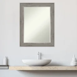 Amanti Art Regis Barnwood Grey Petite Bevel Wood Bathroom Wall Mirror 28.5 X 22.5 In. -Umbra Home Decor Shop GUEST 816bf3de 2012 49df b958 4a8a097afb45