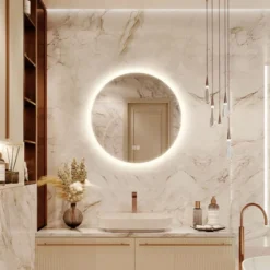 HOMLUX Dimmable Round Frosted Edge Bathroom Mirror With Memory, Auto-off Anti-fogging And 3 Color Temperature -Umbra Home Decor Shop GUEST 81ff2282 1540 49d4 b5f7 608e486b608d