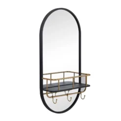 Metal Oval 1 Shelf Wall Mirror Black - Olivia & May -Umbra Home Decor Shop GUEST 820deb56 102b 4e07 be5c 5955c7f32494