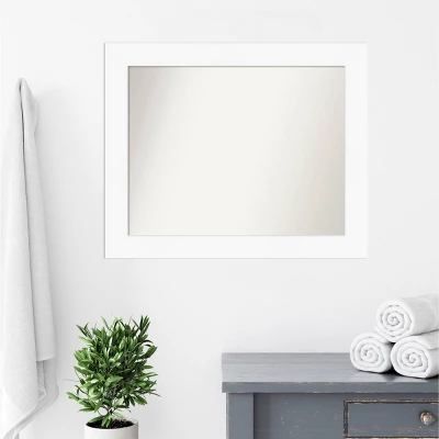 34" X 28" Non-Beveled Cabinet Bathroom Wall Mirror White - Amanti Art 8 34" X 28" Non-Beveled Cabinet Bathroom Wall Mirror White - Amanti Art - Image 8