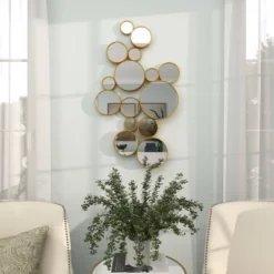 Metal Bubble Cluster Wall Mirror Gold - CosmoLiving By Cosmopolitan -Umbra Home Decor Shop GUEST 823887c4 7c1f 4f13 89f3 b9fd18d36528