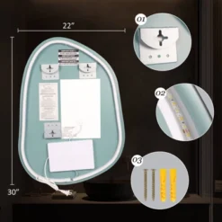 WallBeyond 22"x30" Irregular LED Vanity Mirror Clear -Umbra Home Decor Shop GUEST 8257ea18 bd42 436e b3e3 3baf3c0cd772