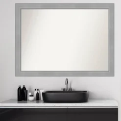 42" X 31" Non-Beveled Vista Brushed Nickel Bathroom Wall Mirror - Amanti Art -Umbra Home Decor Shop GUEST 83259482 8cb9 4078 a65e b1bbab98f3df