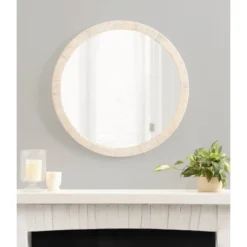 Kate & Laurel All Things Decor 28" Rahfy Round Framed Wall Mirror White -Umbra Home Decor Shop GUEST 8351d305 e2d1 4a91 baaa 4c1b4de30d93