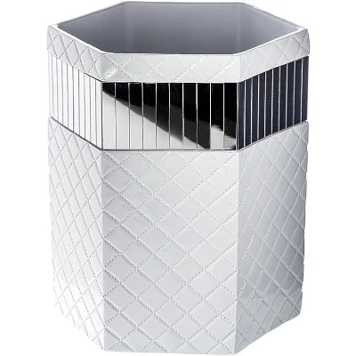 Creative Scents Quilted Mirror White Decorative 6 Piece Bathroom Set 4 Creative Scents Quilted Mirror White Decorative 6 Piece Bathroom Set - Image 4