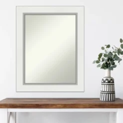 24" X 30" Non-Beveled Eva White Silver Wall Mirror - Amanti Art -Umbra Home Decor Shop GUEST 83cc0149 217b 4748 98ea 0a1e2043a69b