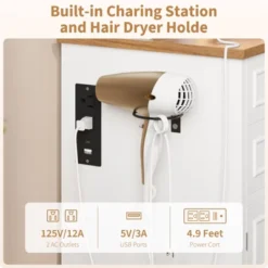 Vanity Desk With LED Lighted Mirror, Makeup Vanity Table With 5 Drawers, 4 Doors, And 3 Storage Shelves For Bedroom, Dressing Room -Umbra Home Decor Shop GUEST 83d4d9d1 b60f 45da 87a0 e405ae2de486