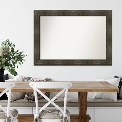42" X 30" Non-Beveled Rail Rustic Char Wall Mirror - Amanti Art 6 42" X 30" Non-Beveled Rail Rustic Char Wall Mirror - Amanti Art - Image 6