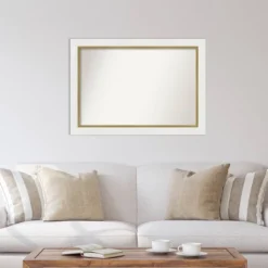 41" X 29" Non-Beveled Eva White Gold Wall Mirror - Amanti Art: Modern Decor, Polystyrene Frame -Umbra Home Decor Shop GUEST 847b0f39 3dd4 4be1 8d4b eed3ddfbd3b4
