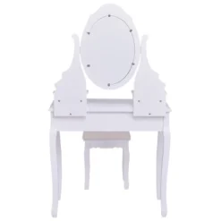 Tangkula Oval Vanity Mirror Dressing Table Beauty Dresser Cosmetics Organizer W/ Cushioned Bench -Umbra Home Decor Shop GUEST 847da802 3590 48b2 8dee e53bf81b54e2