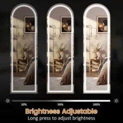 Abilene Full Length Mirror With LED Lights, 63"×20" LED Free Standing Mirror Wall Mirror With Dimming & 3 Color Modes,Arch -The Pop Home -Umbra Home Decor Shop GUEST 848c63e6 53c1 4f13 8c27 f54bc9347f69