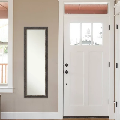 18" X 52" Bark Rustic Framed On The Door Mirror Charcoal - Amanti Art 7 18" X 52" Bark Rustic Framed On The Door Mirror Charcoal - Amanti Art - Image 7