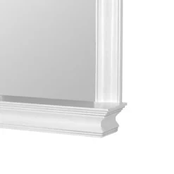 Teamson Home Stratford Wooden Wall Mirror With Storage Shelf, White -Umbra Home Decor Shop GUEST 85044f22 b100 403a b998 fcf225b21ffb