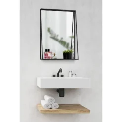Lintz Metal Framed Decorative Wall Mirror With Shelf - Kate & Laurel All Things Decor -Umbra Home Decor Shop GUEST 85589933 eef6 4053 8d1e 061453a86e75