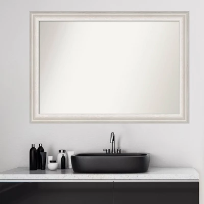 41" X 29" Non-Beveled Trio White Wash Silver Bathroom Wall Mirror - Amanti Art 8 41" X 29" Non-Beveled Trio White Wash Silver Bathroom Wall Mirror - Amanti Art - Image 8