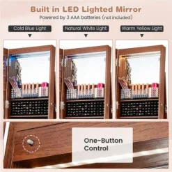 Tangkula 64" Jewelry Organizer Lockable Jewelry Cabinet Armoire W/ Mirror & LED Lights -Umbra Home Decor Shop GUEST 8616a95b 1197 45b1 80f0 358adabbb782