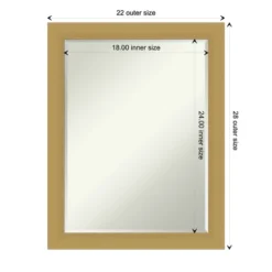 Amanti Art Grace Brushed Gold Petite Bevel Bathroom Wall Mirror 27.5 X 21.5 In. -Umbra Home Decor Shop GUEST 86395c05 5de1 4c9e bb3f e3da7d8d782c
