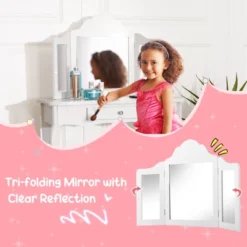 Costway Kid Vanity Table Set With Tri-folding Mirror 2-in-1 Makeup Dressing Table Stool Set 15 Costway Kid Vanity Table Set With Tri-folding Mirror 2-in-1 Makeup Dressing Table Stool Set -Umbra Home Decor Shop GUEST 86446ab3 3edb 4b5d b2b3 e671f8bd6cf6