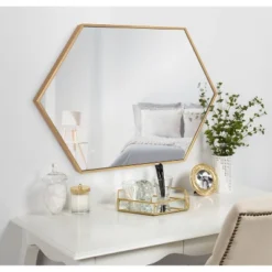 24.7" X36.7" Rhodes Hexagon Wall Mirror Gold - Kate & Laurel All Things Decor 12 24.7" X36.7" Rhodes Hexagon Wall Mirror Gold - Kate & Laurel All Things Decor -Umbra Home Decor Shop GUEST 86a36127 f14f 40b9 be54 1f3ef854623e