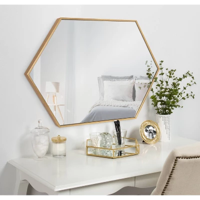 24.7" X36.7" Rhodes Hexagon Wall Mirror Gold - Kate & Laurel All Things Decor 6 24.7" X36.7" Rhodes Hexagon Wall Mirror Gold - Kate & Laurel All Things Decor - Image 6