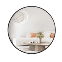 Eranthe Wall Mounted Round Mirror With Brushed Metal Frame For Bathroom, Vanity, Living Room, Bedroom, Entryway Wall Decor - The Pop Home -Umbra Home Decor Shop GUEST 86abcb45 3f0f 489e 9a9c 1dbe5e84d230