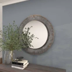 Industrial Metal Wall Mirror Gray - Olivia & May -Umbra Home Decor Shop GUEST 86e5c35c ad9f 4945 a54a e09d027fb466