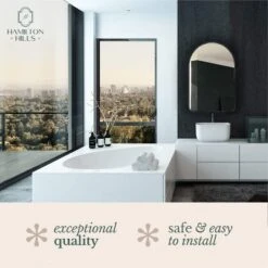 Hamilton Hills 24" X 36" Arched Top Corner Mirror With Black Frame -Umbra Home Decor Shop GUEST 87299ee2 92b0 44d2 a135 a9b5a569910c